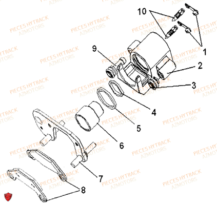 Etrier Avant Gauche HYTRACK Pièces Quad HY300-DEMON