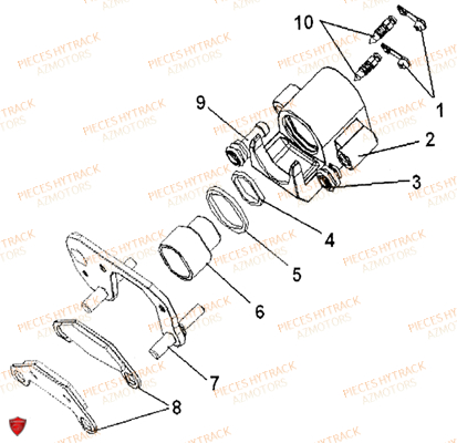 Etrier Avant Gauche Euro2 HYTRACK Pièces Quad HY300-DEMON