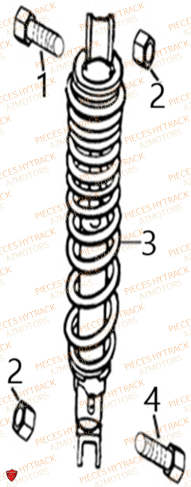 Amortisseur Arriere HYTRACK Pièces Quad HY300X - 4x2