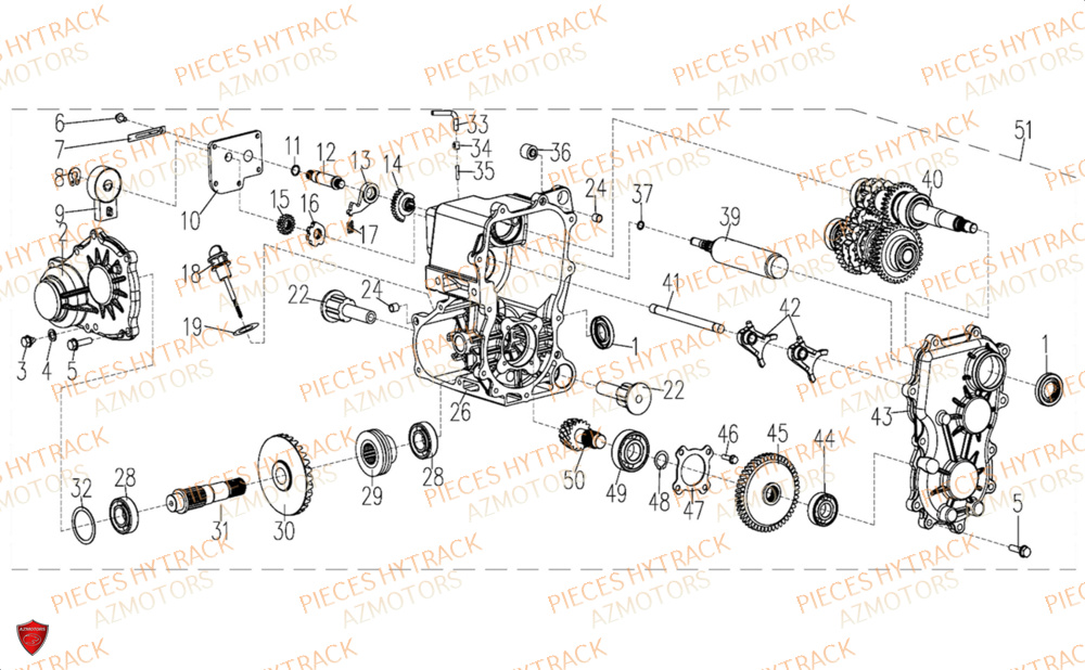 Boite De Vitesses 4x2 HYTRACK Pièces Quad HY300X - 4x2