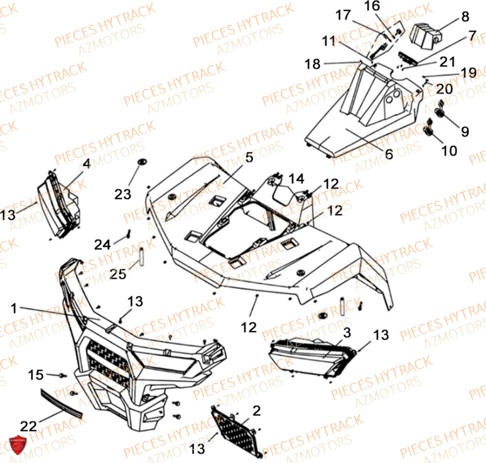 Carrosserie Avant HYTRACK Pièces Quad HY300X - 4x2