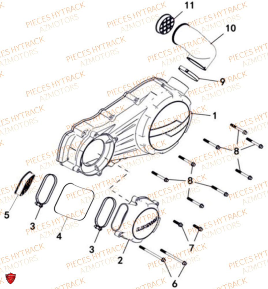 Carter Moteur Gauche HYTRACK Pièces Quad HY300X - 4x2