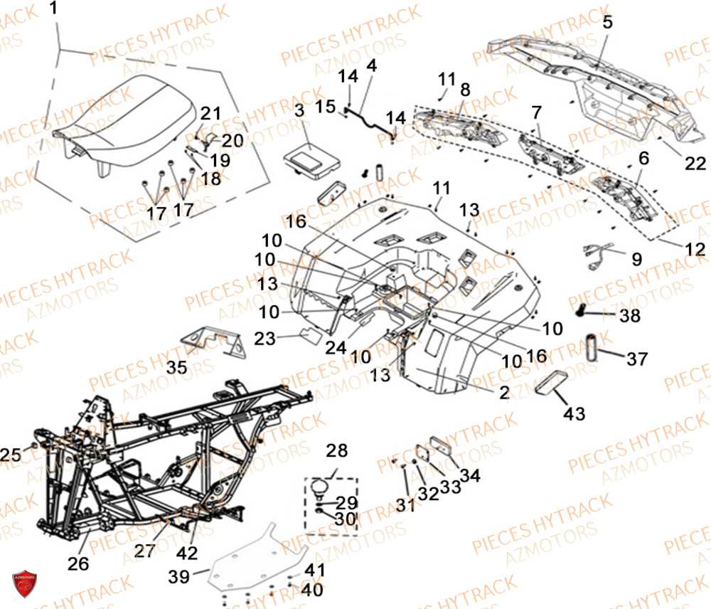 Chassis HYTRACK Pièces Quad HY300X - 4x2