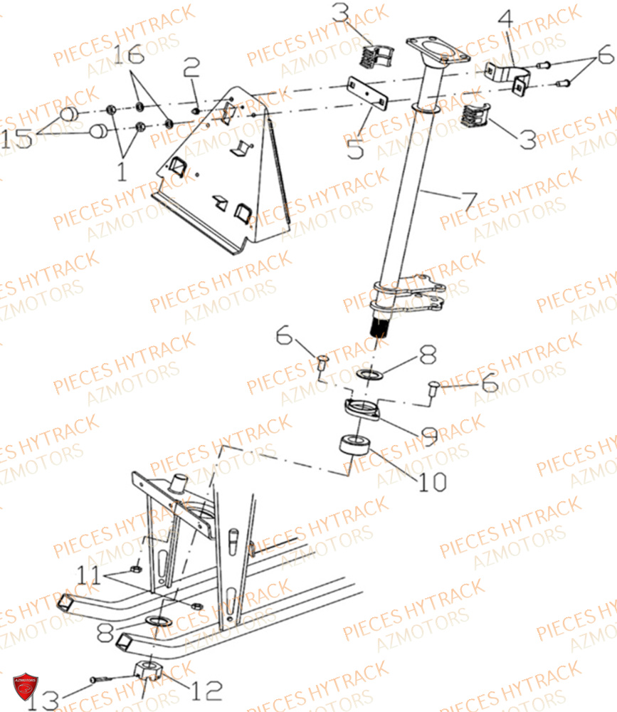 Colonne De Direction HYTRACK Pièces Quad HY300X - 4x2