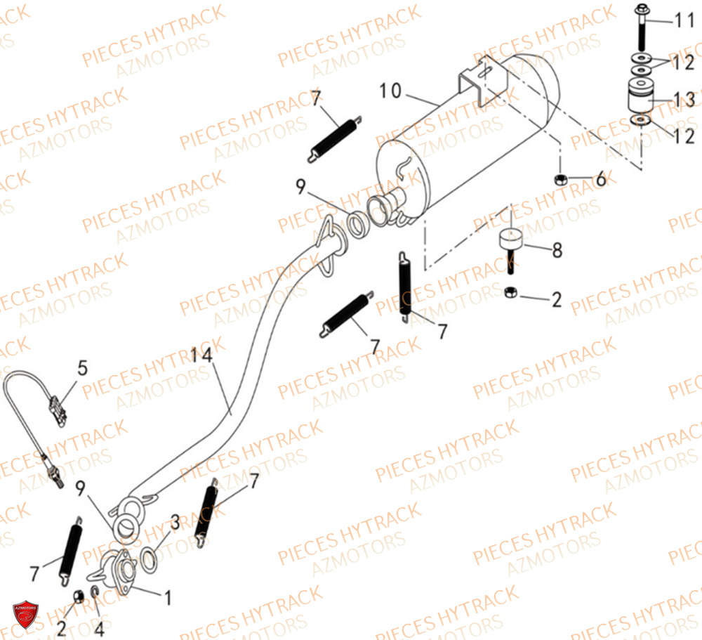 Echappement HYTRACK Pièces Quad HY300X - 4x2