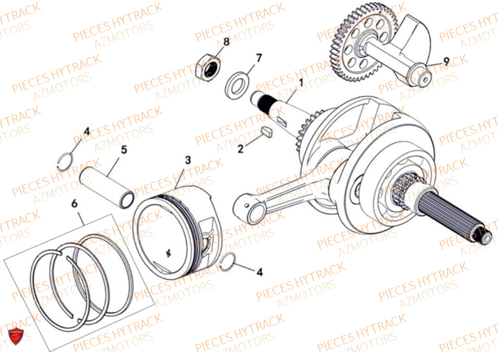 Embiellage HYTRACK Pièces Quad HY300X - 4x2