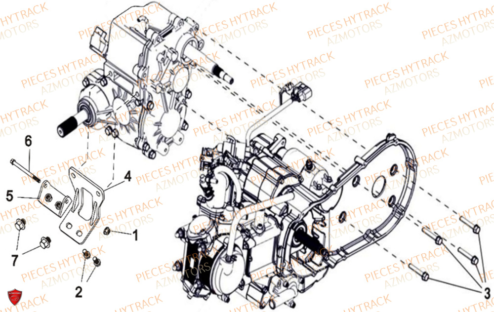 Fixation Moteur HYTRACK Pièces Quad HY300X - 4x2