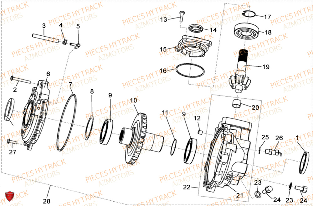 Pont Arriere HYTRACK Pièces Quad HY300X - 4x2