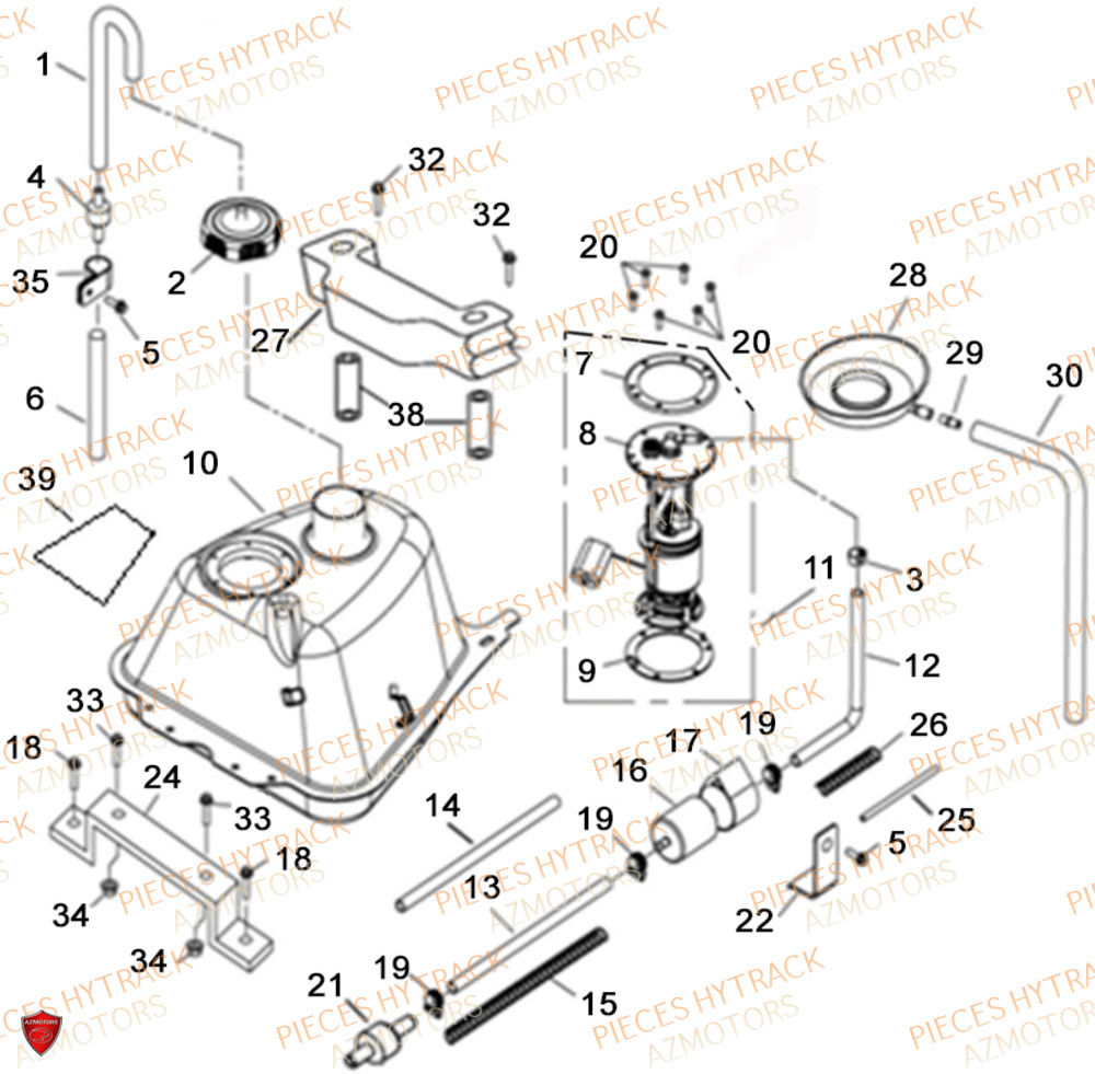 Reservoir HYTRACK Pièces Quad HY300X - 4x2