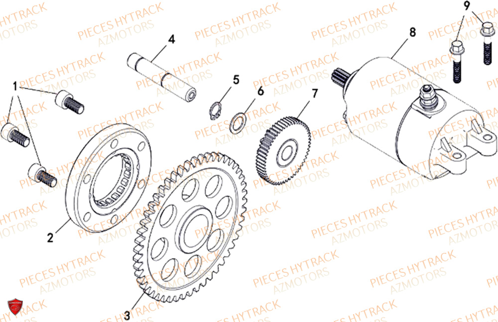 Roue Libre Demarreur HYTRACK Pièces Quad HY300X - 4x2