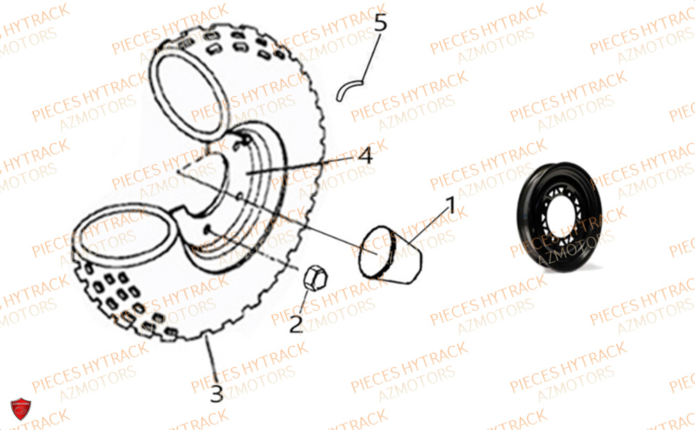 Roues Arriere HYTRACK Pièces Quad HY300X - 4x2