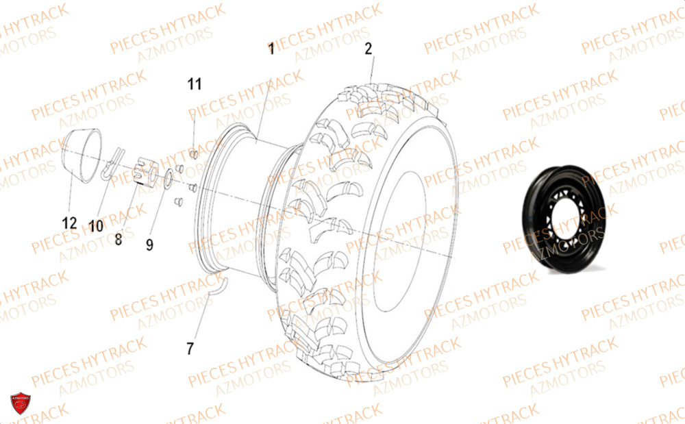 Roues Avant HYTRACK Pièces Quad HY300X - 4x2