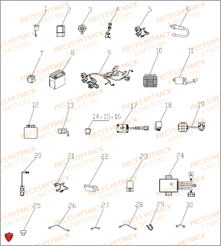Systeme Electrique HYTRACK Pièces Quad HY300X - 4x2