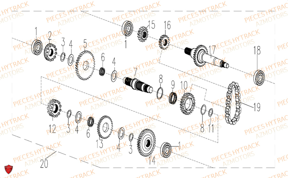 Transmission Principale HYTRACK Pièces Quad HY300X - 4x2