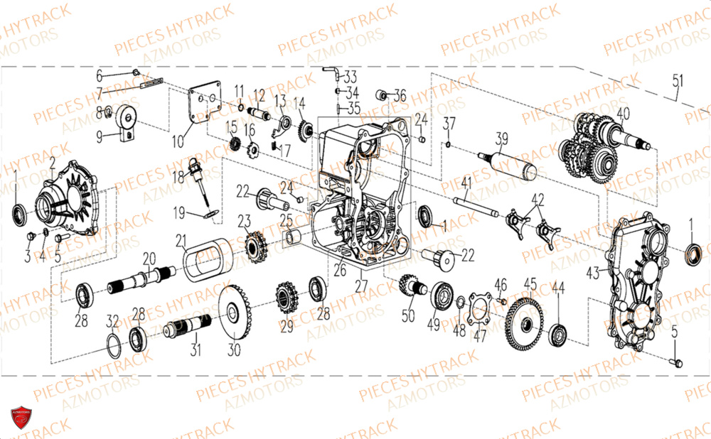 Boite De Vitesses 4x4 HYTRACK Pièces Quad HY300X - 4x4