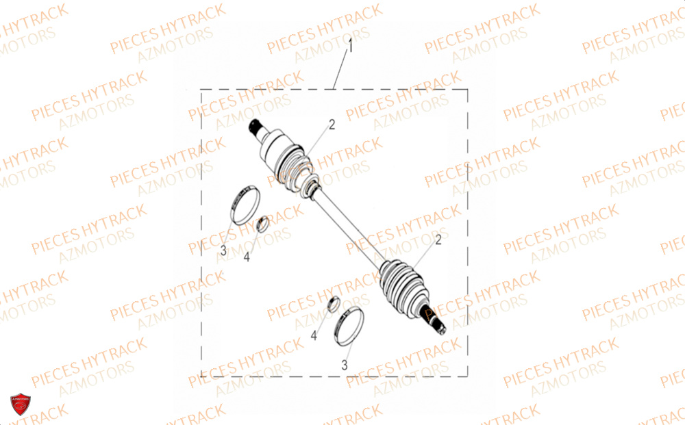 Cardan Avant HYTRACK Pièces Quad HY300X - 4x4