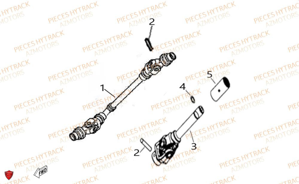 Cardans Avant Et Arriere HYTRACK Pièces Quad HY300X - 4x4