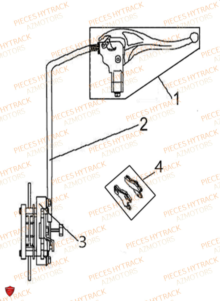 Frein De Parc A Cable HYTRACK Pièces Quad HY300X - 4x4