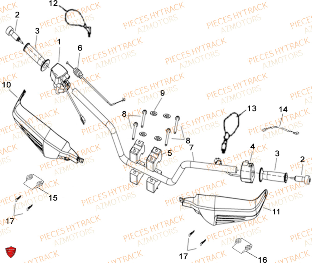 Guidon HYTRACK Pièces Quad HY300X - 4x4
