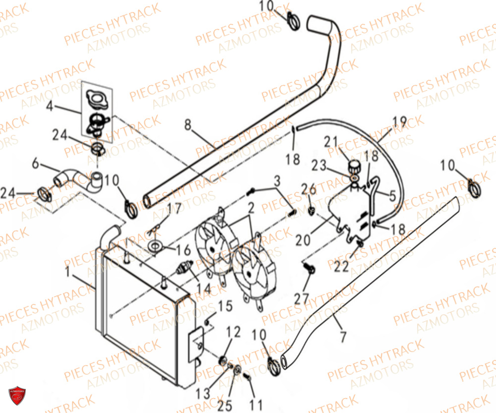 Refroidissement HYTRACK Pièces Quad HY300X - 4x4