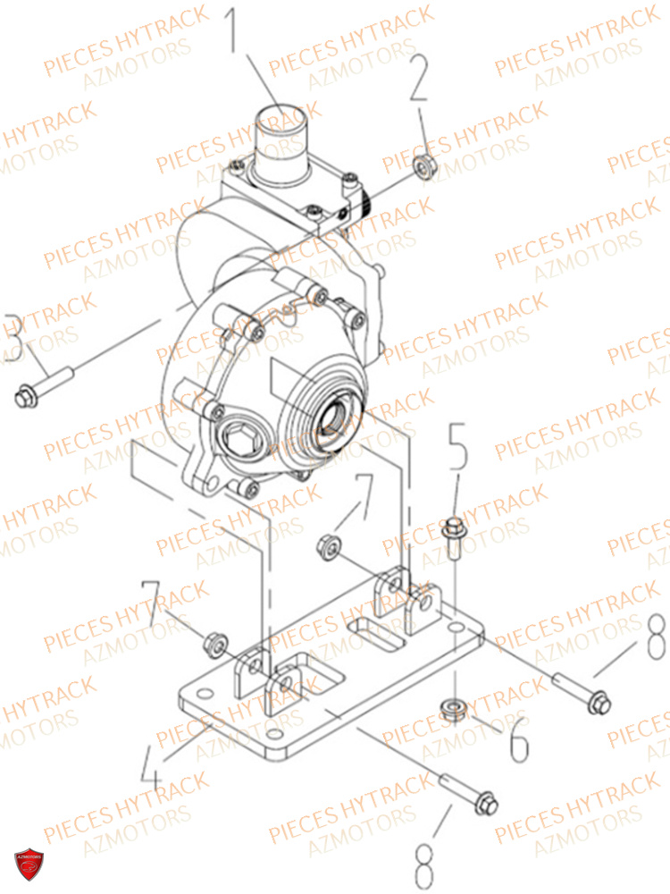 Supports Pont Avant 4x4 HYTRACK Pièces Quad HY300X - 4x4