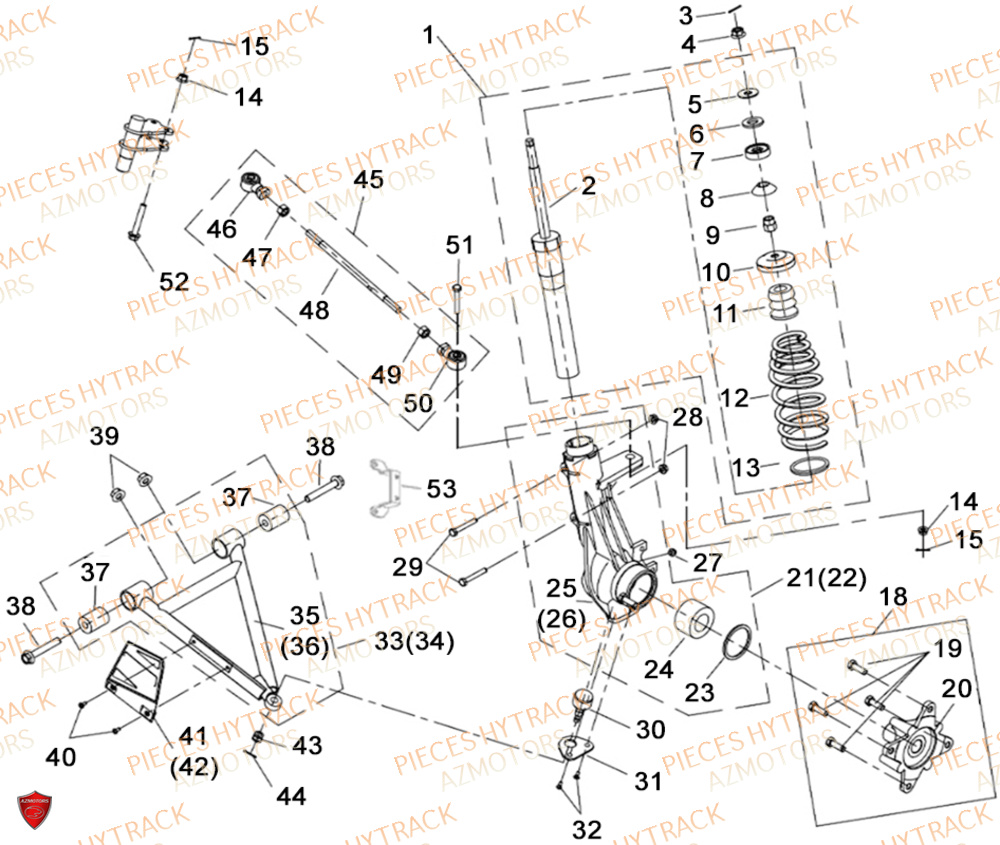Suspensions Avant HYTRACK Pièces Quad HY300X - 4x4