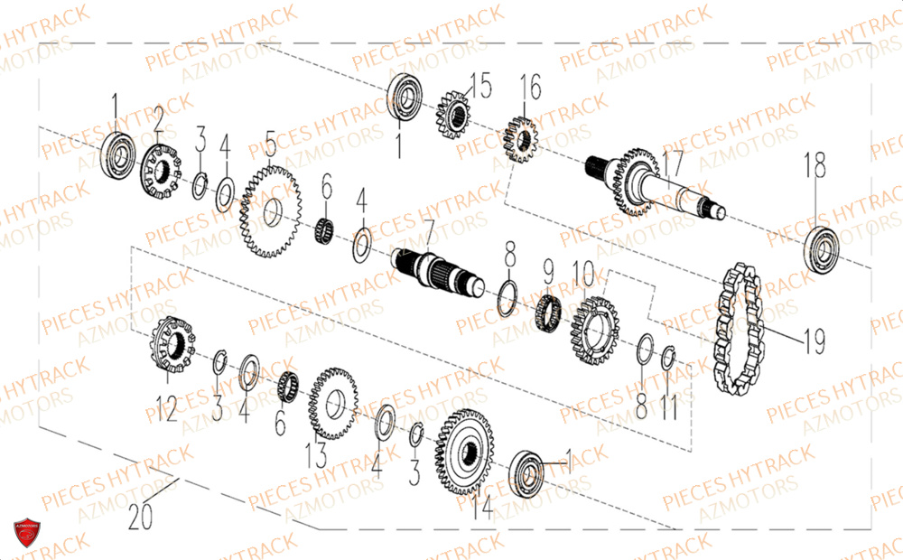 Transmission Principale HYTRACK Pièces Quad HY300X - 4x4