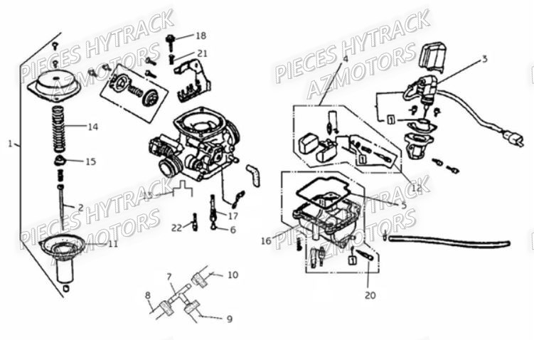 Carburateur HYTRACK Pièces Quad HY310