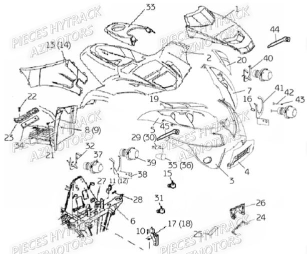 Carrosserie Avant AZMOTORS Pièces Quad HY310