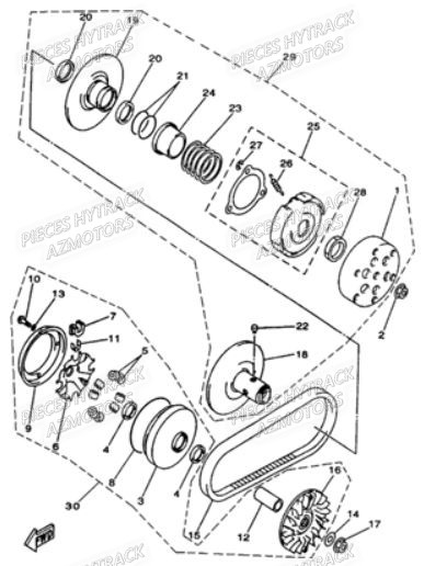 Embrayage AZMOTORS Pièces Quad HY310