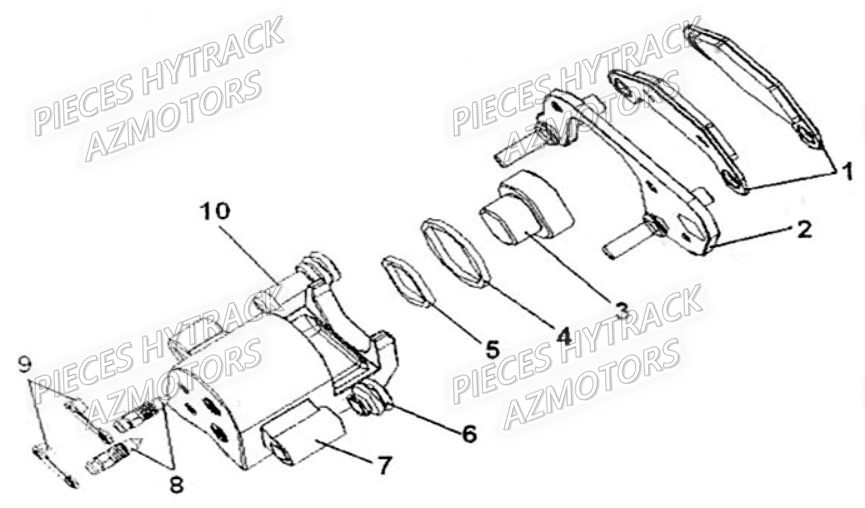 Etrier Avant Droit AZMOTORS Pièces Quad HY310