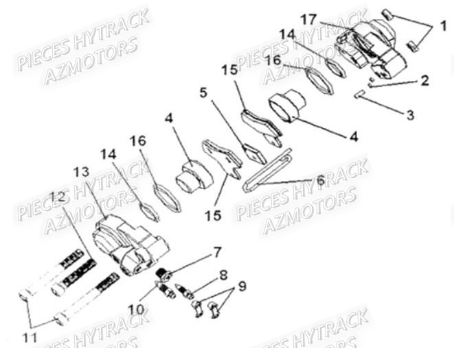 Etrier Frein Arriere HYTRACK Pièces Quad HY310