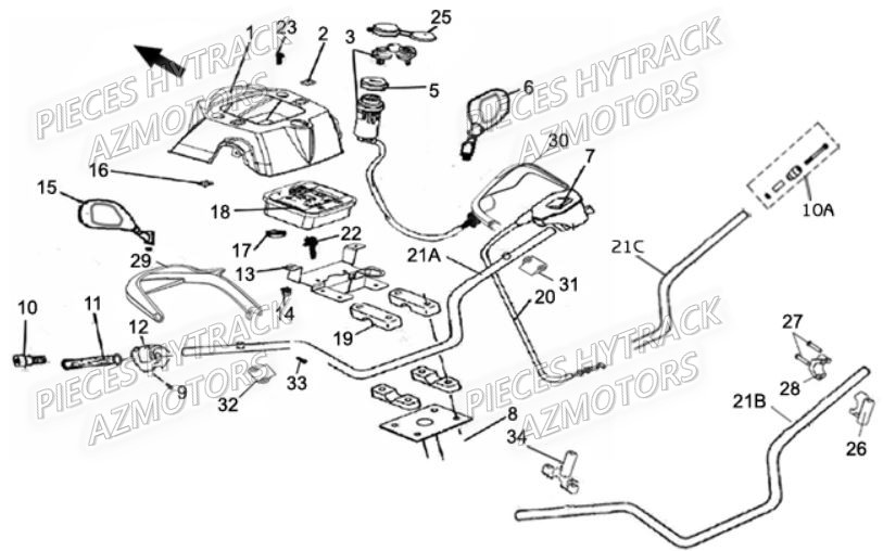 Guidon AZMOTORS Pièces Quad HY310