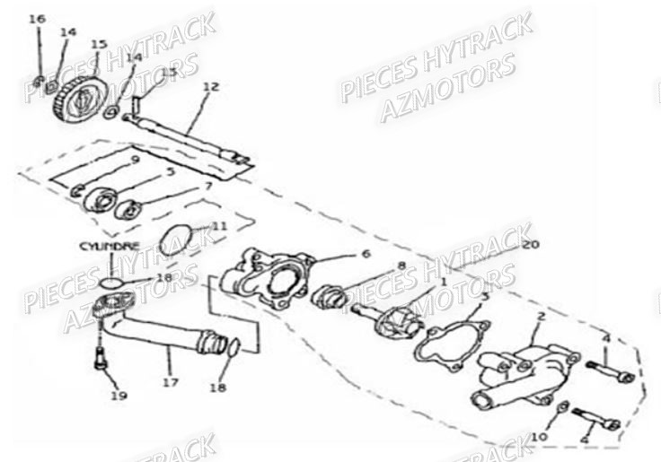 Pompe A Eau HYTRACK Pièces Quad HY310
