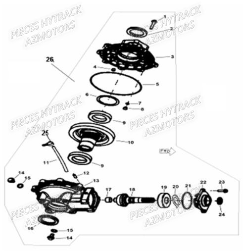 Pont Arriere AZMOTORS Pièces Quad HY310