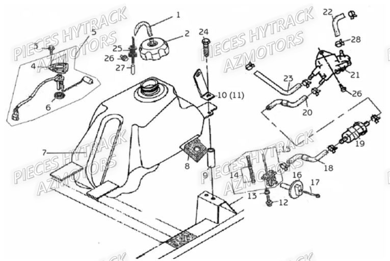 RESERVOIR HYTRACK Pièces Quad HY310