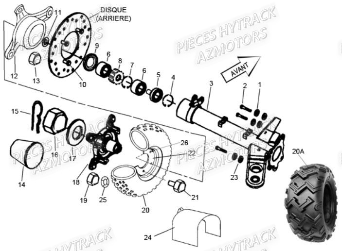 TRAIN ARRIERE AZMOTORS HY310