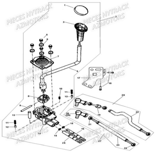 TRINGLERIE_DE_VITESSE HYTRACK Pièces Quad HY310