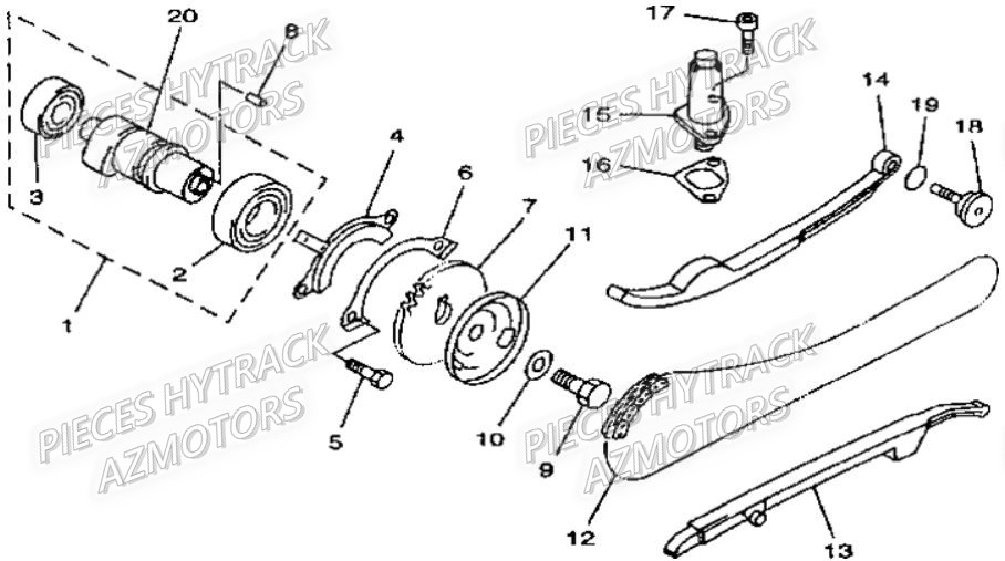 ARBRE_A_CAMES HYTRACK Pièces Quad HY310 S