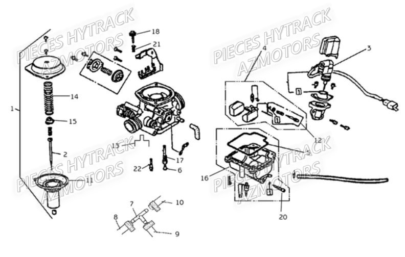 Carburateur HYTRACK Pièces Quad HY310S 2x4/4x4