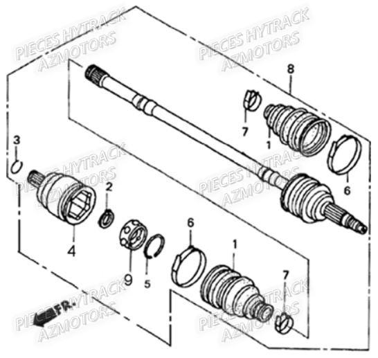 Cardan Avant 4x4 HYTRACK Pièces Quad HY310S 2x4/4x4