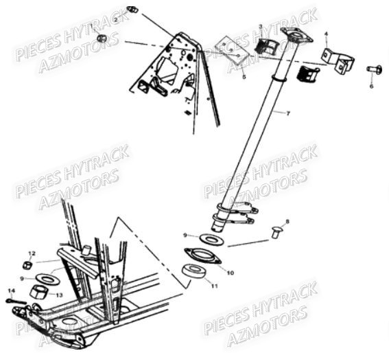 COLONNE_DE_DIRECTION HYTRACK Pièces Quad HY310 S