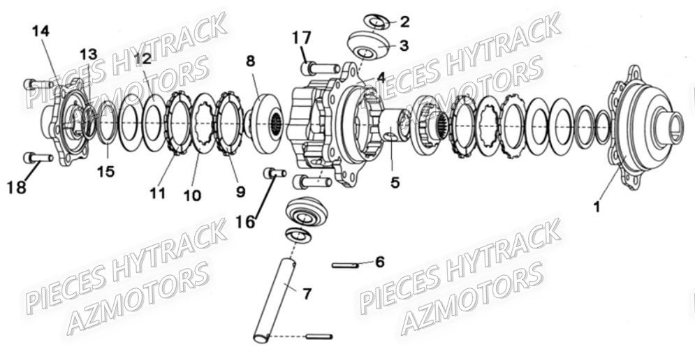 Differentiel 4x4 HYTRACK Pièces Quad HY310S 2x4/4x4