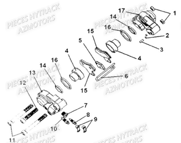 Etrier Frein Arriere HYTRACK Pièces Quad HY310S 2x4/4x4
