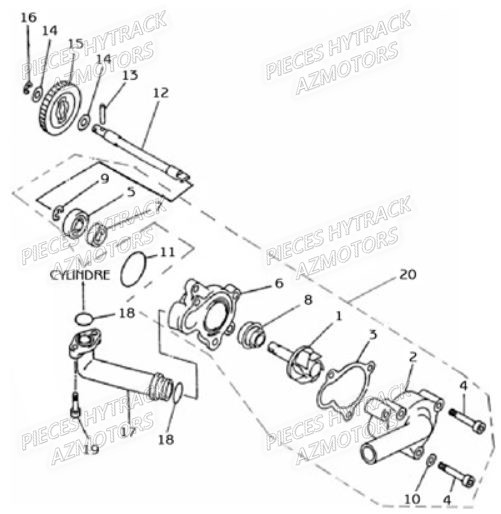 Pompe A Eau HYTRACK Pièces Quad HY310S 2x4/4x4