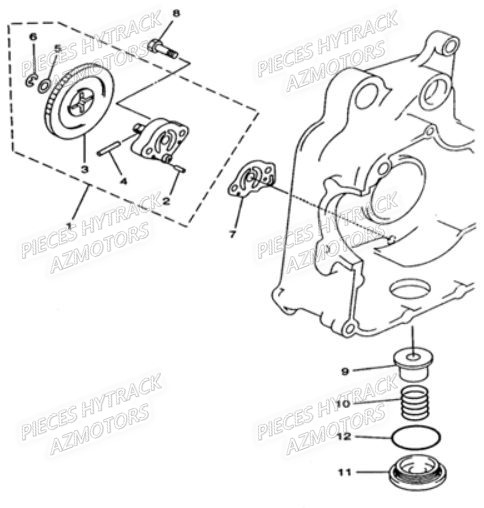 POMPE_A_HUILE HYTRACK Pièces Quad HY310 S