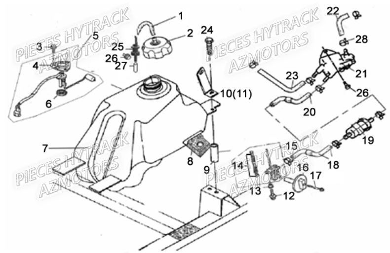 Reservoir HYTRACK Pièces Quad HY310S 2x4/4x4