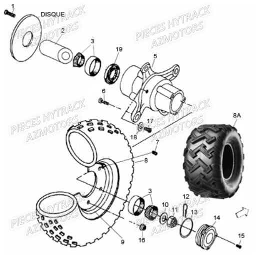 Roues Avant HYTRACK Pièces Quad HY310S 2x4/4x4