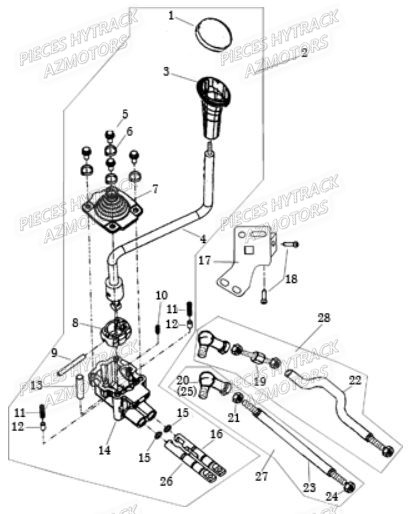 Tringlerie De Vitesse HYTRACK Pièces Quad HY310S 2x4/4x4