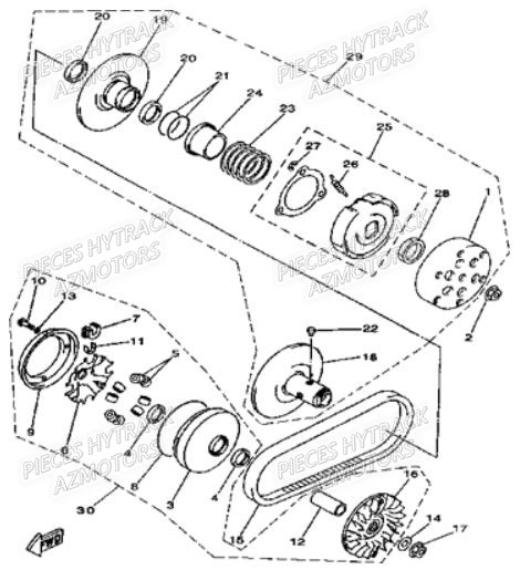 VARIATEUR HYTRACK Pièces Quad HY310 S